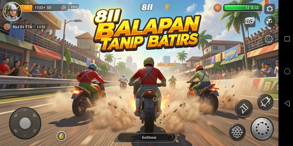 Gameplay balapan yang seru dan menegangkan di 8II.