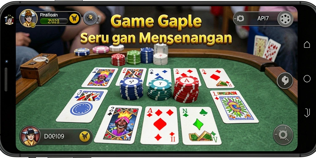 Tampilan gameplay seru dari game Gaple API77.