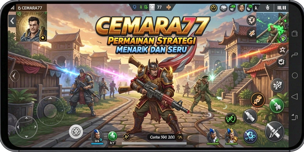 Screenshot CEMARA77 menampilkan aksi seru dalam pertempuran strategi.