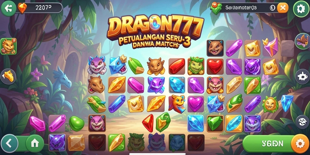 Gameplay seru DRAGON777 dalam petualangan Match-3.