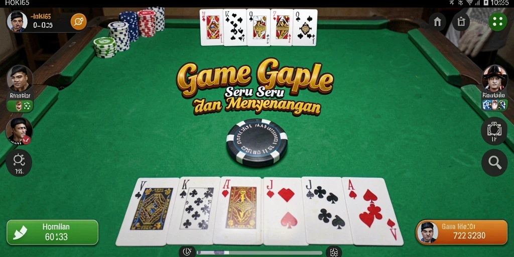 Tangkapan layar menunjukkan gameplay gaple yang seru dan menarik.