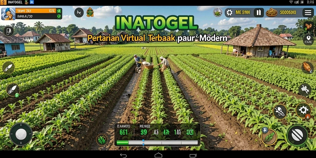 Screenshot gameplay INATOGEL yang menunjukkan aktivitas bertani yang seru.
