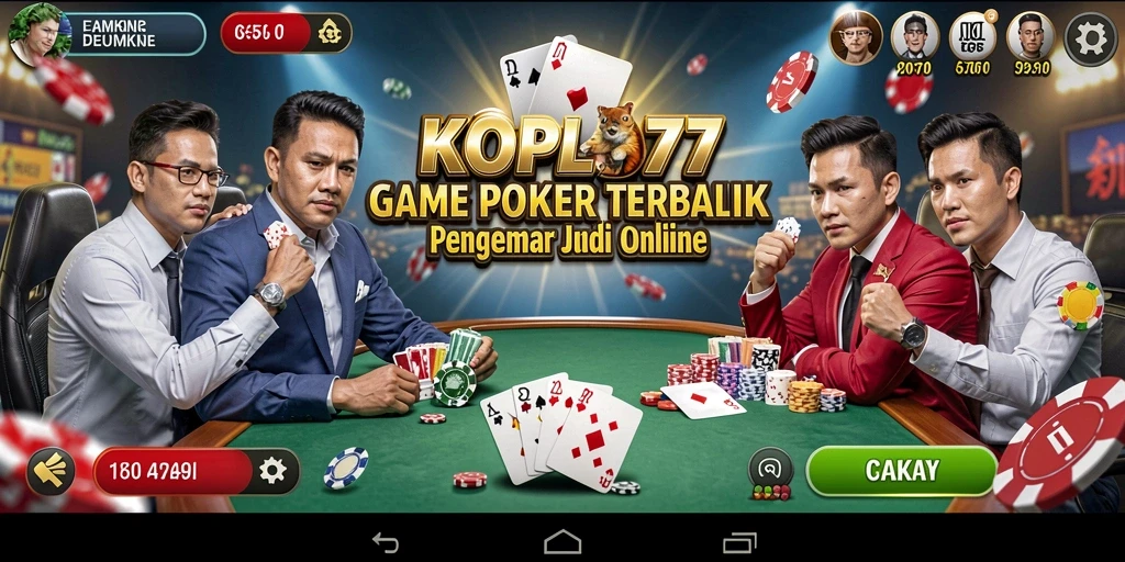 Screenshot saat pemain berkompetisi di meja Poker KOPLO77.