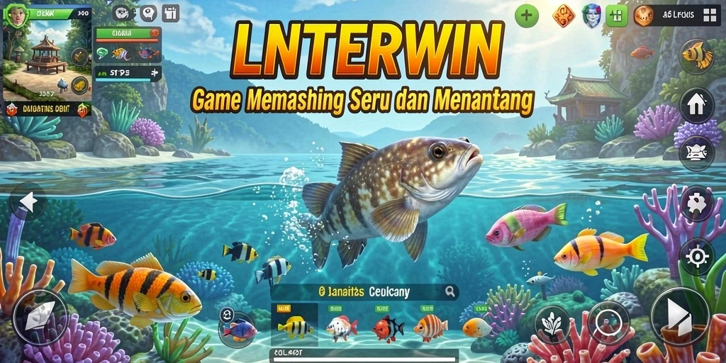 Tampilan menarik dari gameplay LNTERWIN yang menampilkan aktivitas memancing.