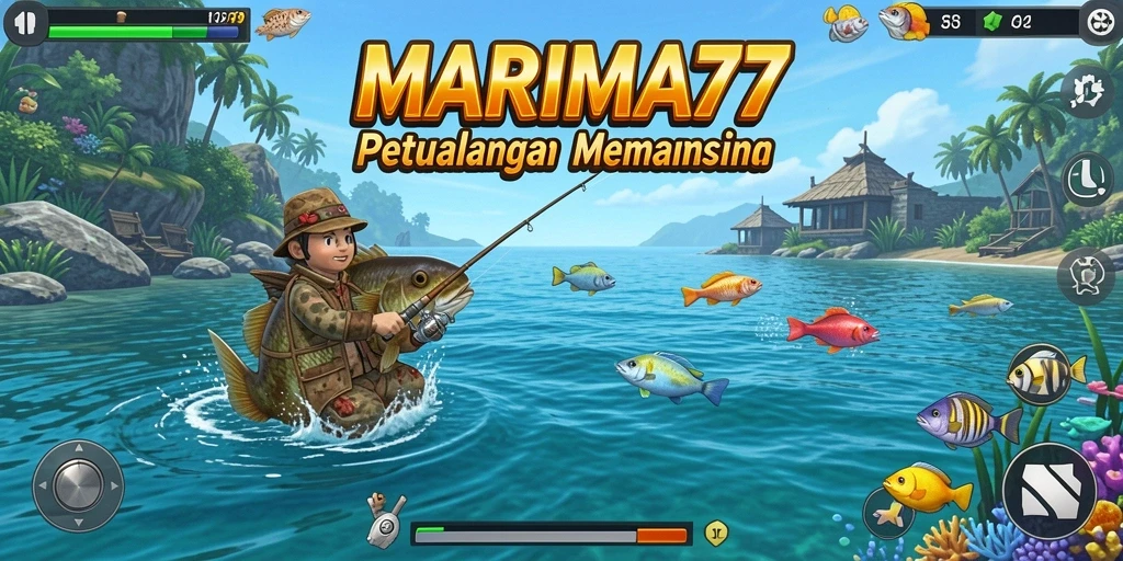 Tampilan mendebarkan dari gameplay MARIMA77 menampilkan aktivitas memancing yang seru.
