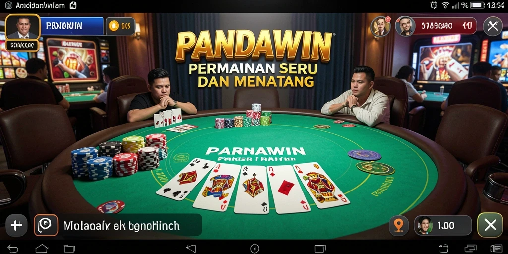 Tangkapan layar utama PANDAWIN menampilkan aksi permainan poker yang seru.