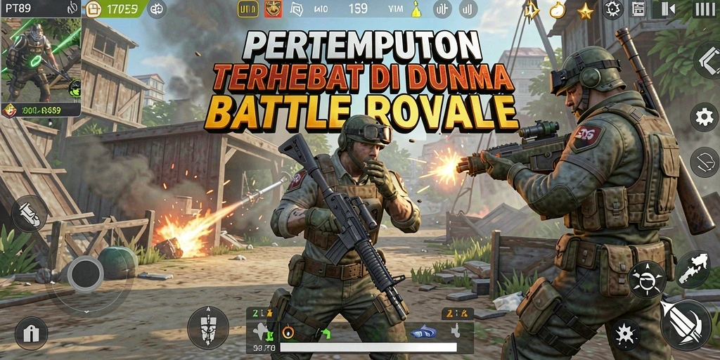 Tangkapan layar gameplay PT89 menampilkan aksi pertempuran seru.