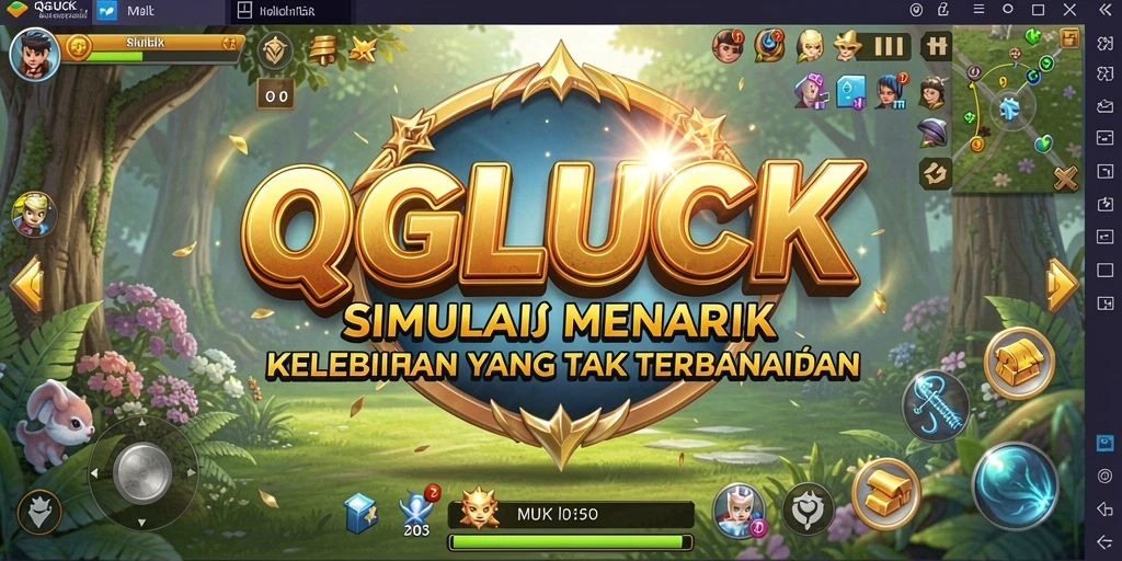 Tampilan gameplay seru dari QGLUCK dengan interaksi yang menarik.