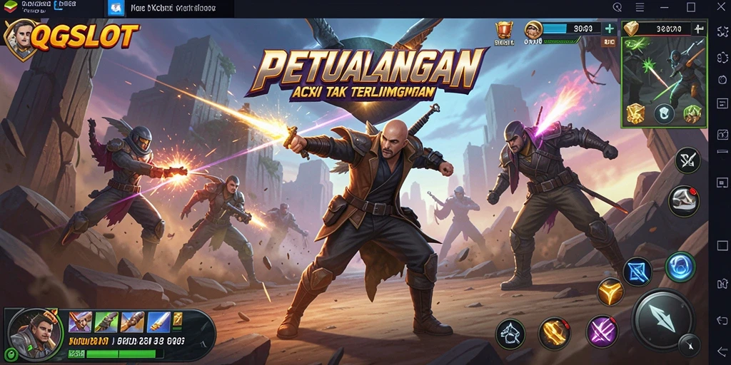 Screenshot dari gameplay QQSLOT yang penuh aksi dan intens.