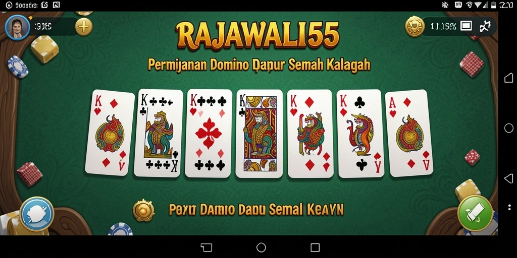 Tampilan gameplay seru dalam permainan domino RAJAWALI55.